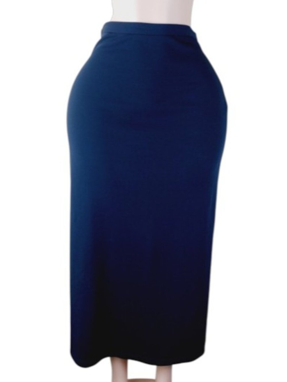 Caslon Women's Navy Elasticate Slit Bodycon Long Pencil Skirt Size S
